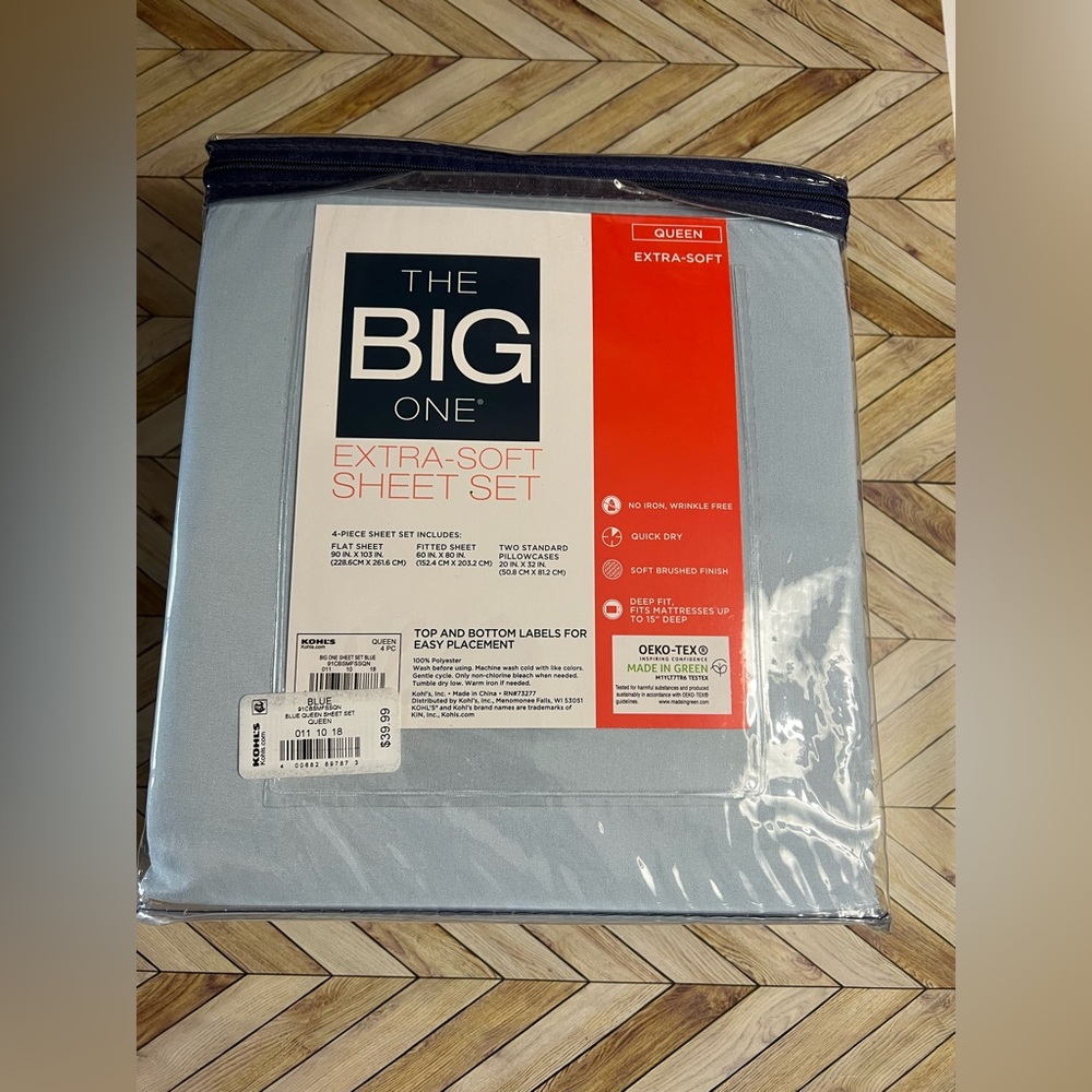 The Big One Queen Extra Soft Sheet Set Blue